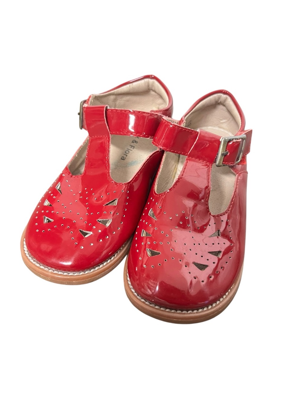 Felix & Floral Red Patent T-Strap Mary Jane Kids Shoes Size 8